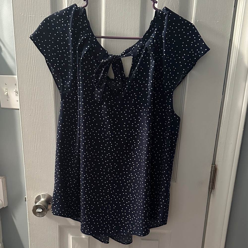 LC Lauren Conrad Navy and White Blouse - Picture 3 of 3